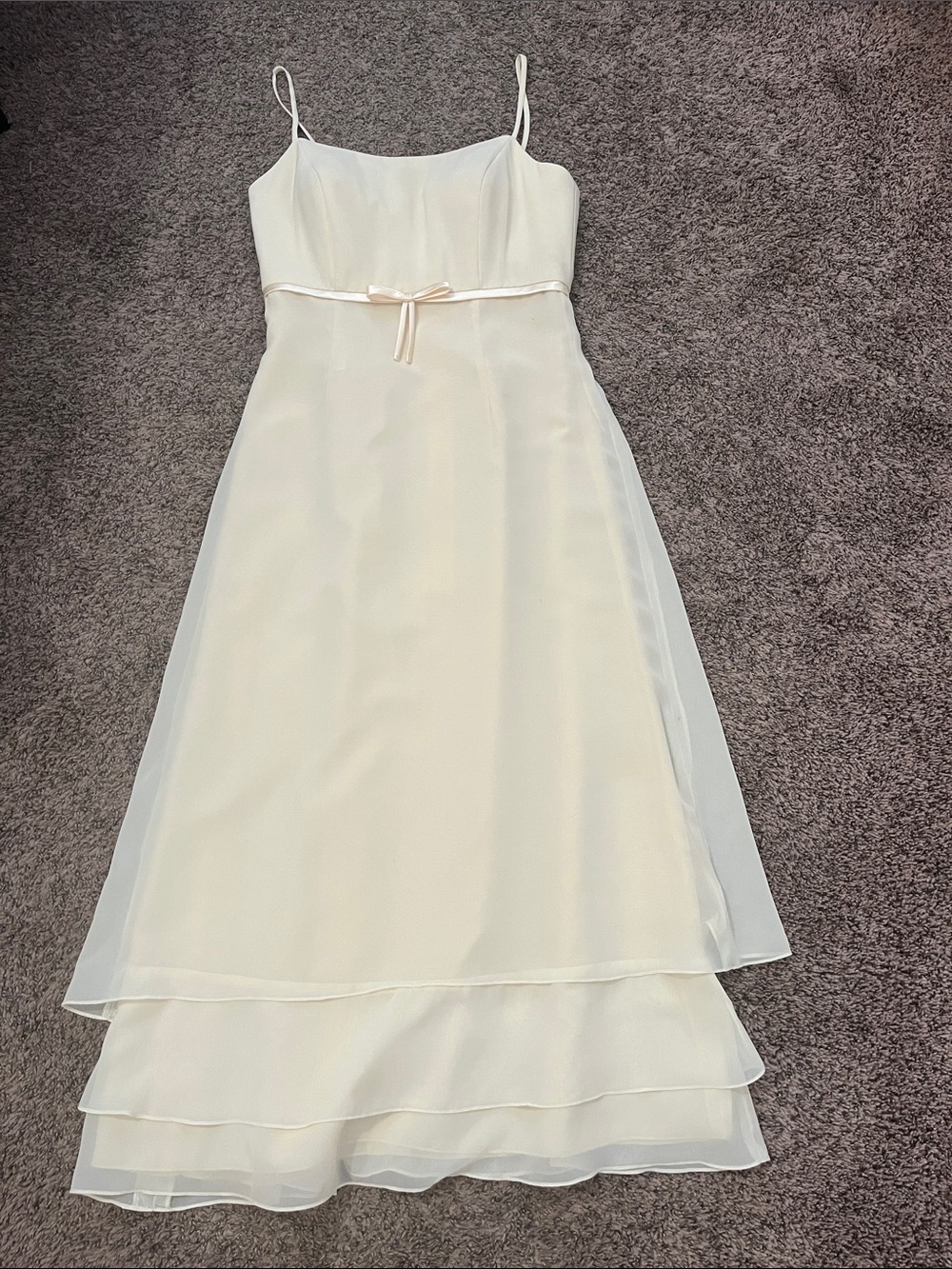 Soft Yellow Spaghetti-Strap Chiffon Prom Dress with Ribbon Waist